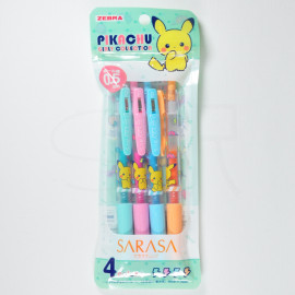 Zebra Sarasa Clip Set x Pokemon 4-Color 0.5mm - Pocket
